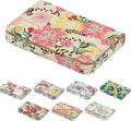 Business Card Holder，PU Leather Business Card Case Color Printing Pattern Card Holder Wallet，Pockets Magnetic Credit Card Holders for Men and Women - Red Yellow Flowers by AI-DEE