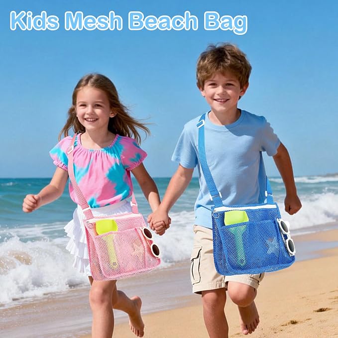 Fammart Mesh Beach Bag for Women, Large Beach Toy Pool Bag with Zipper Pocket, SandProof Cruise Essentials 2026 Family Travel - Image 3