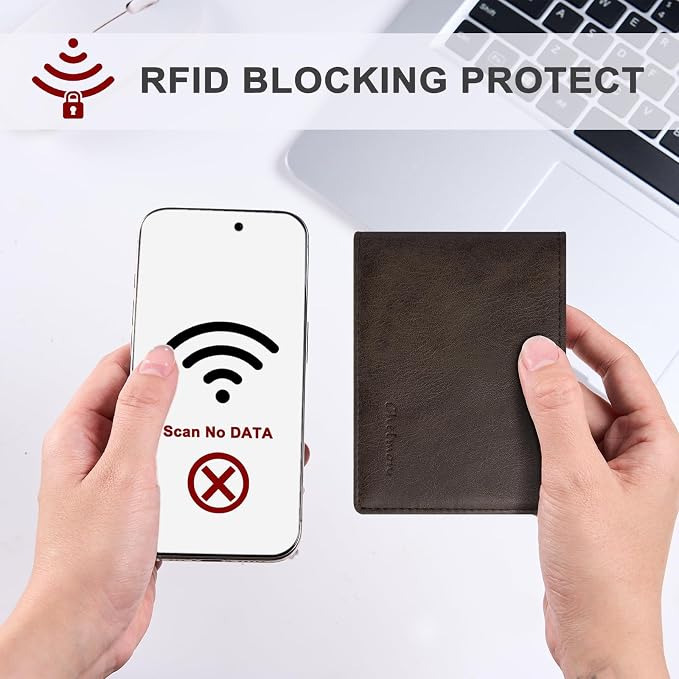 Chelmon Slim Wallet for Men ID Window with RFID Blocking Front Pocket Minimalist Bifold Bussiness Card Holder Gift for Men - Image 4