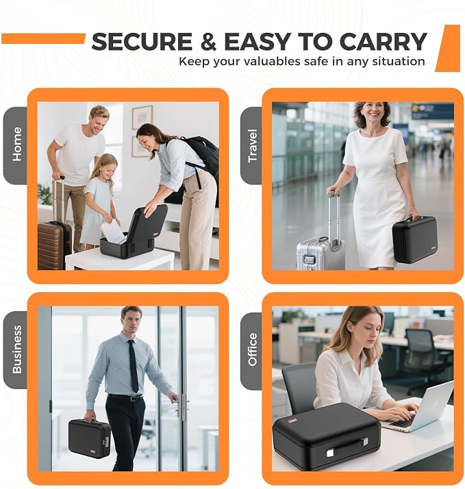 Fireproof Document Box, Waterproof Safe Box with Combination Lock | Upgraded Fireproof, Water-Resistant Document Organizer Box with Multi-Compartment Storage for Home, Office, and Travel Use - Image 7