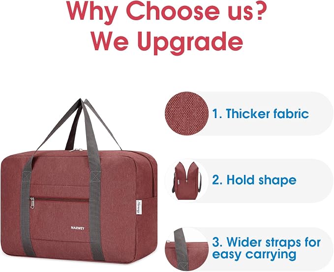 For Spirit Airlines Personal Item Bag Foldable Travel Duffel Bag Tote Carry on Luggage Duffle Overnight for Women and Men - Image 5