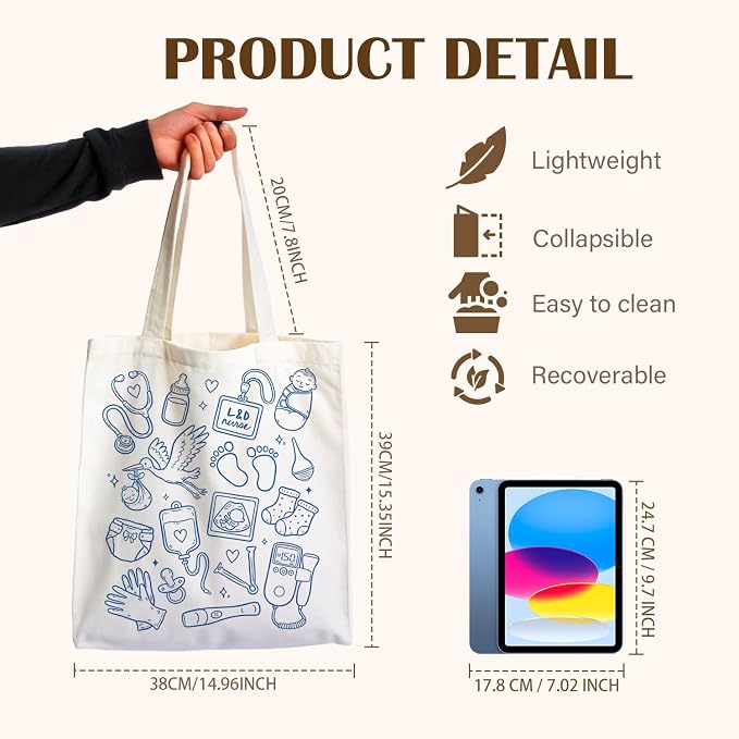 Nurse Canvas Tote Bag, Nurse Appreciation Gifts, Nursing School Gift Reusable Shopping Grocery Bags - Image 4