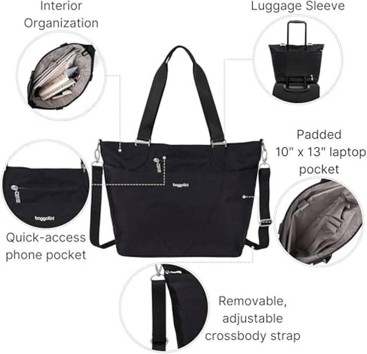 Baggallini Avenue Tote - 12x18 Laptop Tote Bag for Women - Lightweight Work Travel Carry On Bag - Image 5