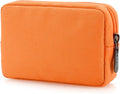 E-Tree Cute Small Makeup Bag,Cosmetic Toiletry Make up Skin Care Little Items Pouch for Purse,Zipper Mini Tech Charger Cable Electronic Organizer Case,Travel Accessories for Women Men Teen,Orange by E-Tree