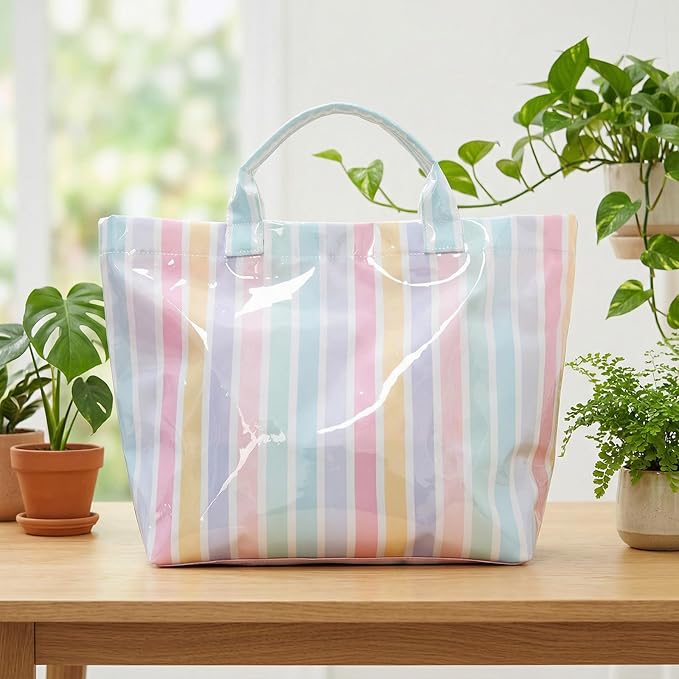 Lushandy PVC Tote Bag for Women Jelly Beach Bag Top Handle Hobo Handbag | Water-Resistant, Wipe Clean, Lightweight - Image 5