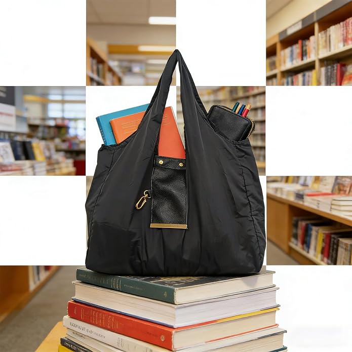 Reusable Grocery Bags, Foldable Tote Bag with Key Ring – Portable Packable Shopping Bag for Daily Use | Packable - Image 5