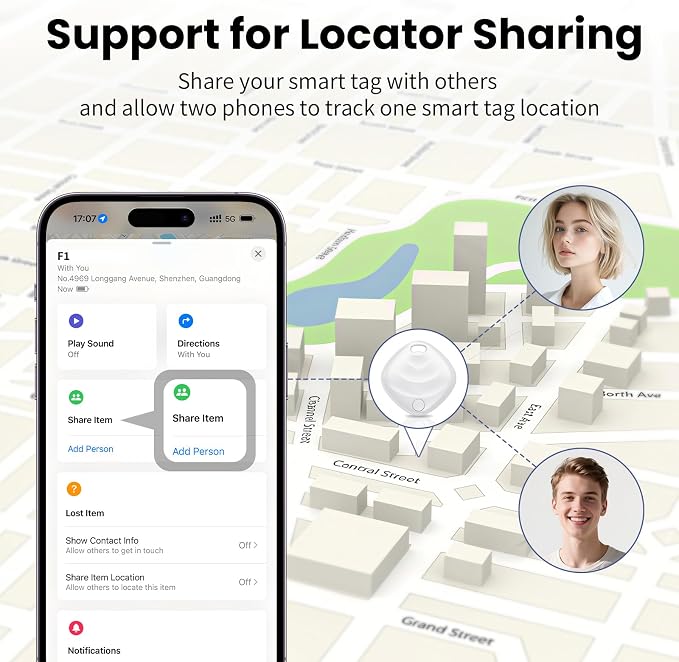 Air Tracker Tags-4 Pack, Smart Bluetooth Tracker Works with Apple Find My (iOS Only), Tracking Tag with Lanyard, Item Finder for Luggage, Key, Suitcases, Replaceable Battery(Not for Android Devices) - Image 9