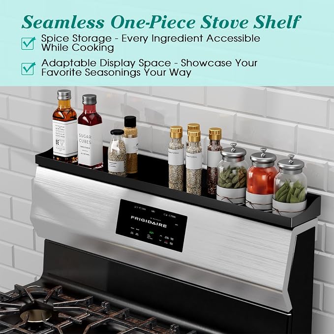 Foeacry 30" Magnetic Stove Top Shelf - Stainless Steel Magnetic Spice organizer for above the Over stove shelf kitchen small space solutions - Image 5