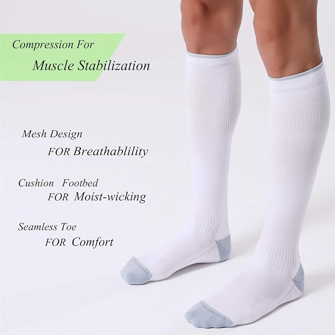 FITRELL 3 Pairs Compression Socks for Women and Men 20-30mmHg-Circulation Support Socks - Image 2