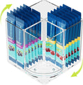 360° Rotating Acrylic Drink Packet Organizer, 4 Slot Water Flavor Packets Holder, Lazy Susan Water Packet Organizer for Drink Mix,Instant Coffee,Tea Sugar Packets Storage for Cabinet Kitchen Pantry by First-zgel