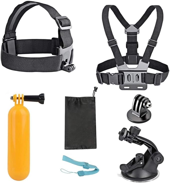 AKASO Action Camera Accessories Kit for GoPro Hero13/EK7000/Brave 4 | Including Chest Strap, Head Strap, Floating Hand Grip, Suction Mount and so on by AKASO