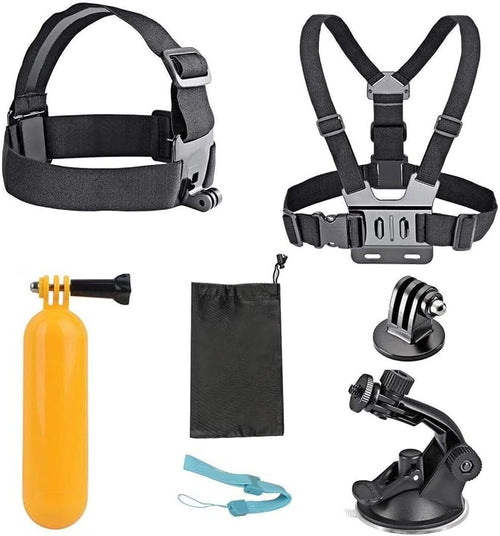 AKASO Action Camera Accessories Kit for GoPro Hero13/EK7000/Brave 4 | Including Chest Strap, Head Strap, Floating Hand Grip, Suction Mount and so on by AKASO