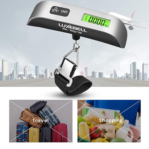 Luxebell Luggage Scale Portable Handheld Digital Suitcase Weight 110lbs Airplane Travel Essentials Gift LCD Backlight Temperature Sensor - Image 3
