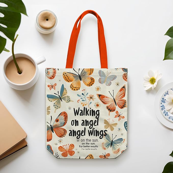 itgowisa Canvas Tote Bag for Women, Tote Bag with Zipper Inner Pocket, Zippered Canvas Bag for Shopping Work Grocery Everyday - Image 8