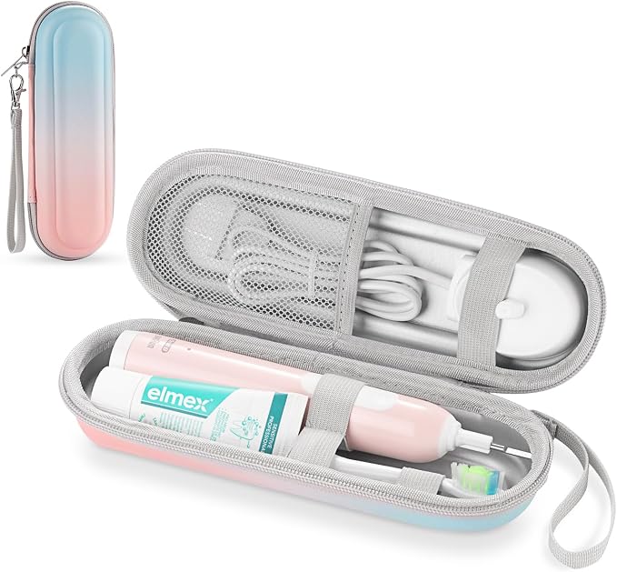 Toothbrush Travel Case for Oral B/Oral-B Pro 1000 1500 5000 7000 & Philips Sonicare 4100 1100 5300 5100 6100/iO Electric Toothbrush, Hard Protective Storage Bag (Gradient) by TYSORETY