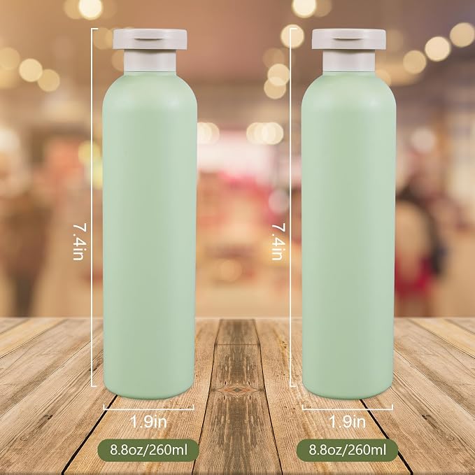 8.8oz Squeeze Bottles with Flip Cap, Refillable Plastic Travel Bottles for Creams, Lotion, Shampoo, Conditioner (2 Pcs) - Image 2