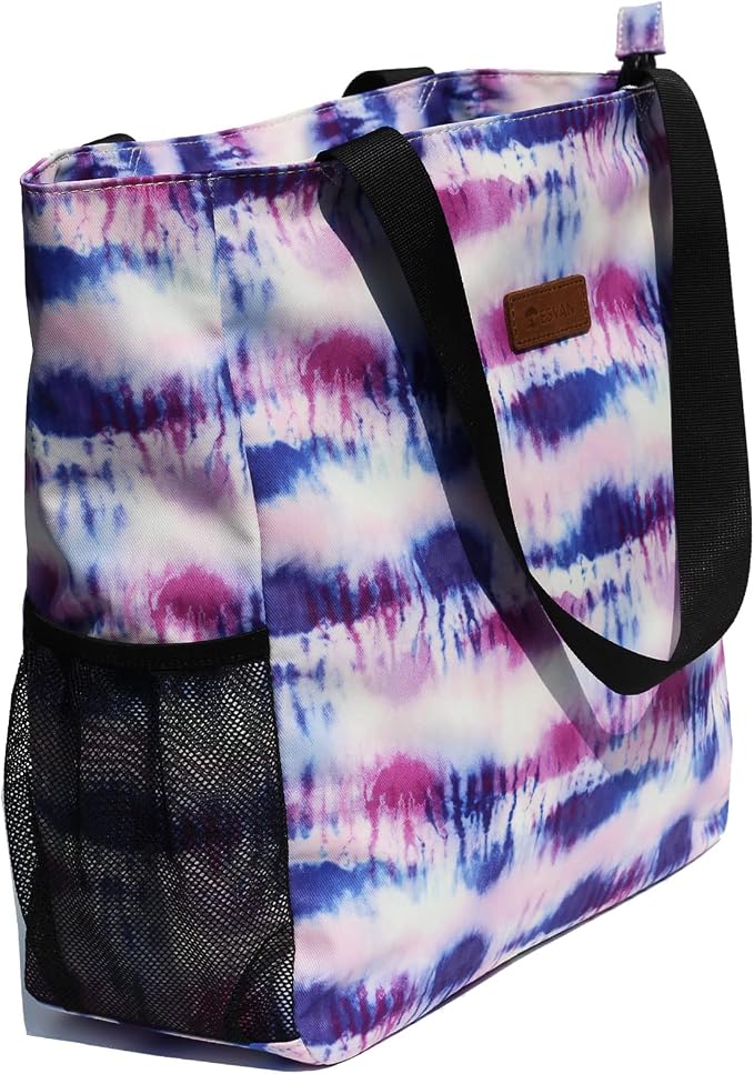 ESVAN Original Floral Water Resistant Large Tote Bag Shoulder Bag for Gym Beach Travel Daily Bags Upgraded - Image 6