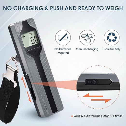 Battery-Free Luggage Scale – No Batteries Needed, Portable Digital Hanging Suitcase Weight Scale for Air Travel & Checked Bags, 110lb/50kg, LCD Display, Compact Travel Accessory - Image 3