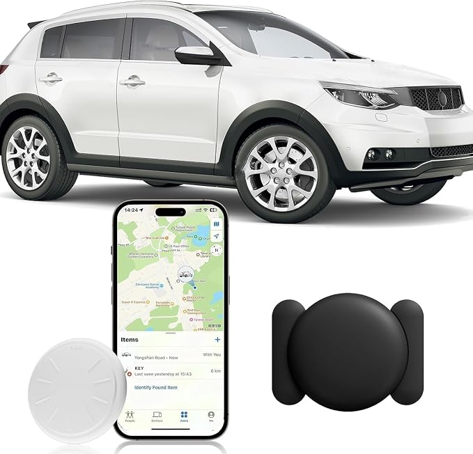 1PCS GPS Tracker for Vehicles,Car Tracker Work with Apple Find My(iOS Only),No Subscription Global Coverage Hidden Car Locator with Magnetic Case (Black) by Unknown