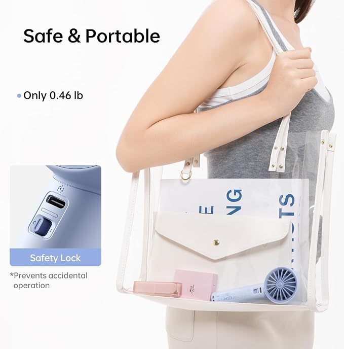 JISULIFE Life10S Portable Handheld Turbo Fan, 5000mAh Rechargeable, 5-Speed | Travel Essential for Beach, Concerts, Ultra-Quiet, 28H Max Runtime, Powerful Cool Airflow, LED Display, Gift for Women & Men - Image 8