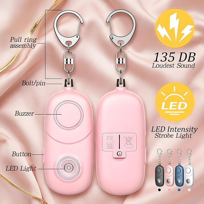 Personal Alarm for Women Keychain Alarm: Qoosea 135dB Emergency Keychain Siren with Strobe Light Loud Siren for Women Kids Students Seniors Emergency Self-Defense for Night Sports - Image 2