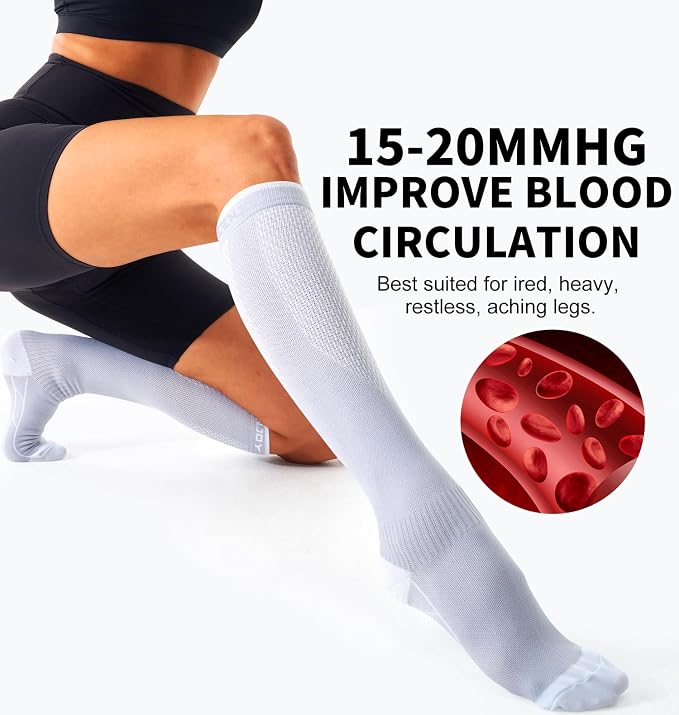 Compression Socks for Women & Men (3 pairs) - Best Support for Nurses, Running, Hiking, Recovery & Flight Socks - Image 4
