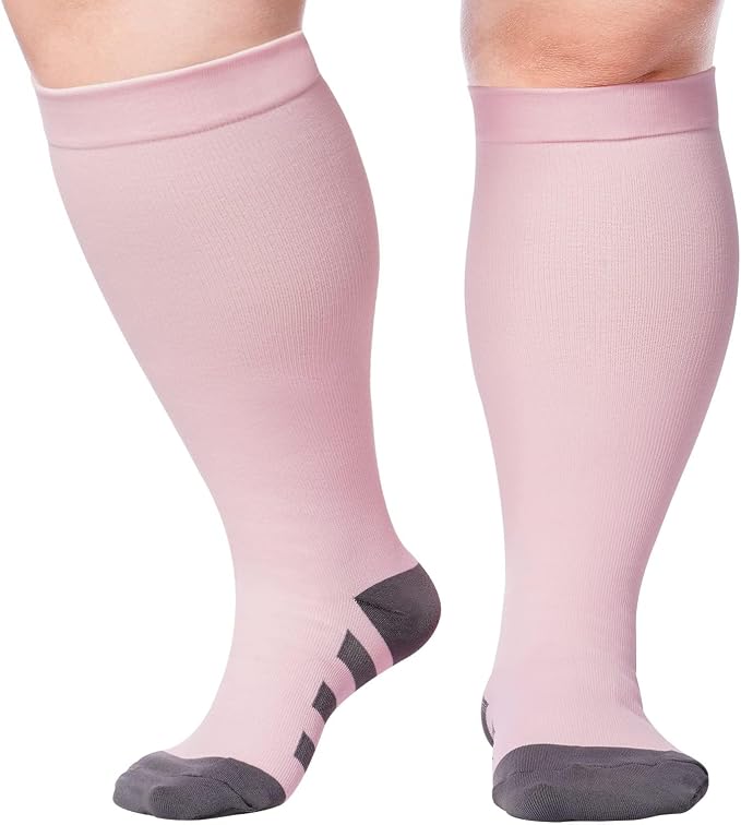 Abodhu Plus Size Compression Socks for Women& Men 15-20mmHg Wide Calf Knee High Socks by Abodhu