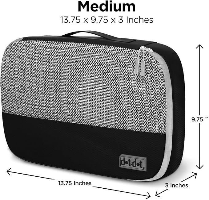 Dot&Dot Medium Packing Cubes - 4 Pcs Suitcase Organizer Set - Carry On Travel Cubes - Image 2