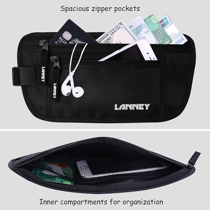 Money Belt for Travel Women and Men Slim Hidden Travel Wallet with RFID Blocking - Image 4