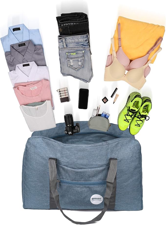 WANDF Personal Item Travel Bag, Carry On Duffle Bag Women | 18x14x8 inches, Airline Underseat Aprroved, Weekend Overnight Trips, Lightweight Packable - Image 7