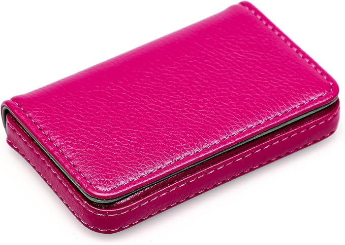 RFID Blocking Wallet - Minimalist Leather Business Credit Card Holder - Rose - Image 5