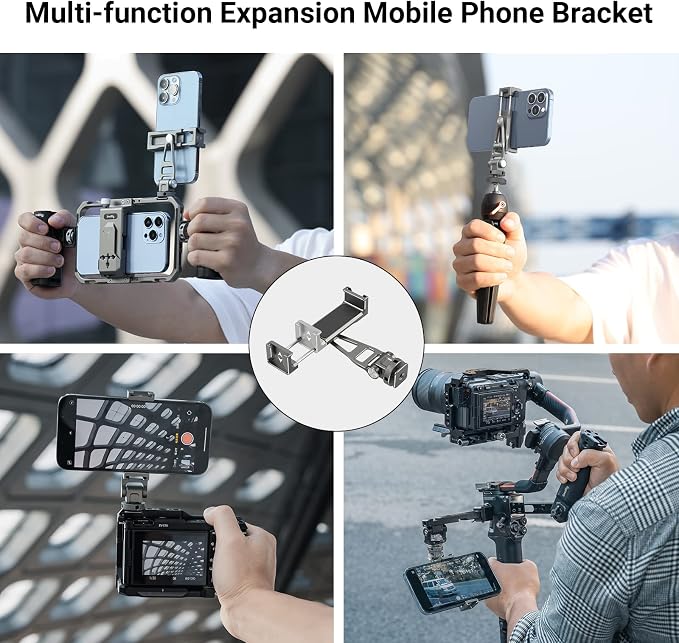 SmallRig Multifunctional Universal Cell Phone Mount Adapter, Phone Tripod Mount with Cold Shoe, Phone Holder for iPhone 16 15 14 13 12 11, Fits for Tripod Monopod Phone Cage Camera cage-3559 - Image 6