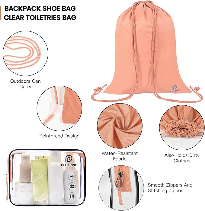 PFEYRPK Lightweight Compression Packing Cubes for Suitcases, Compressible Expandable Travel Packing Organizer with Clear Toiletries and Backpack Bag, Travel Essentials for Carry on Luggage 7 Set - Image 4