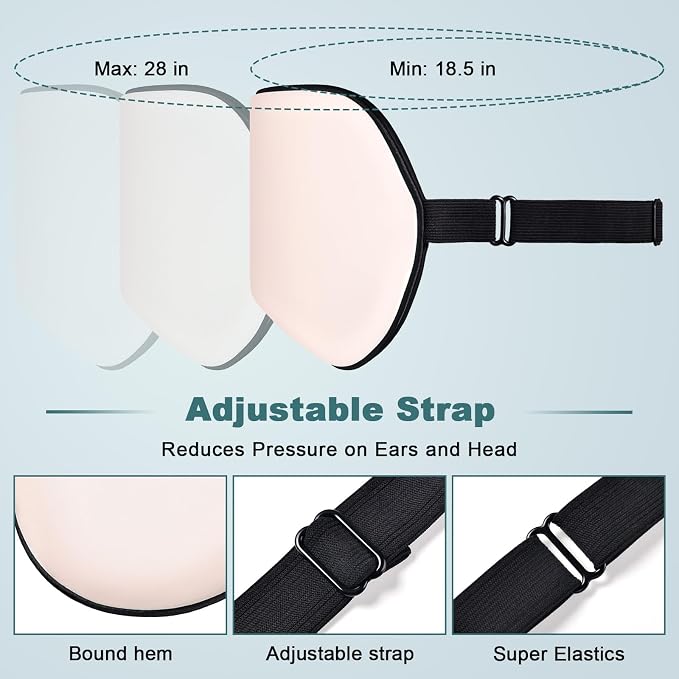 Adjustable Silk Eye Mask for Sleeping, Soft Sleeping Eye Shade Cover for Women, Good for Blocking Light, Reducing Puffiness, Enhancing Sleep Quality - Image 2
