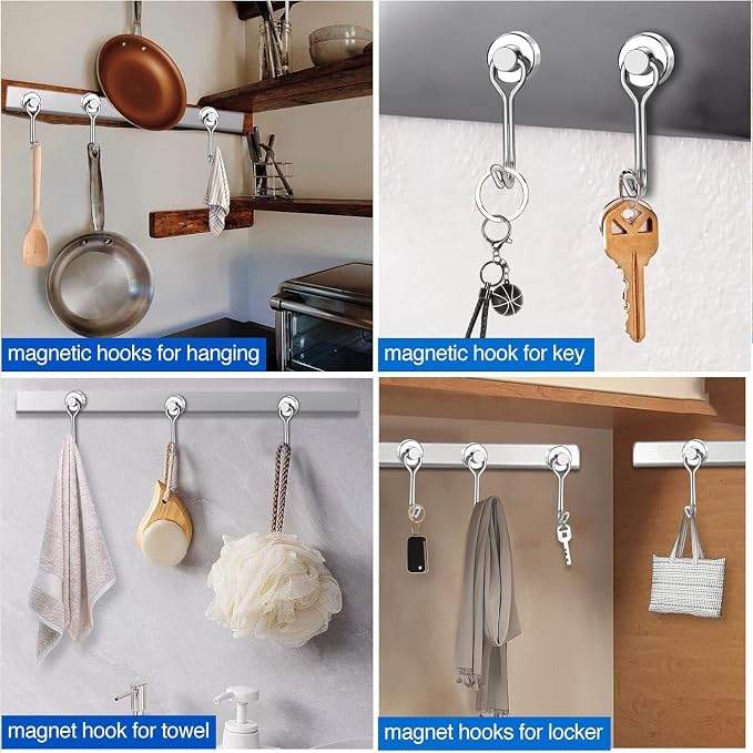LOVIMAG Swivel Magnetic Hooks, 30LBS, Pack of 12 | Cruise Cabin Ship Essentials 2026, Heavy Duty Magnets for Refrigerator, Classroom, Kitchen, Hanging Mug - Image 5