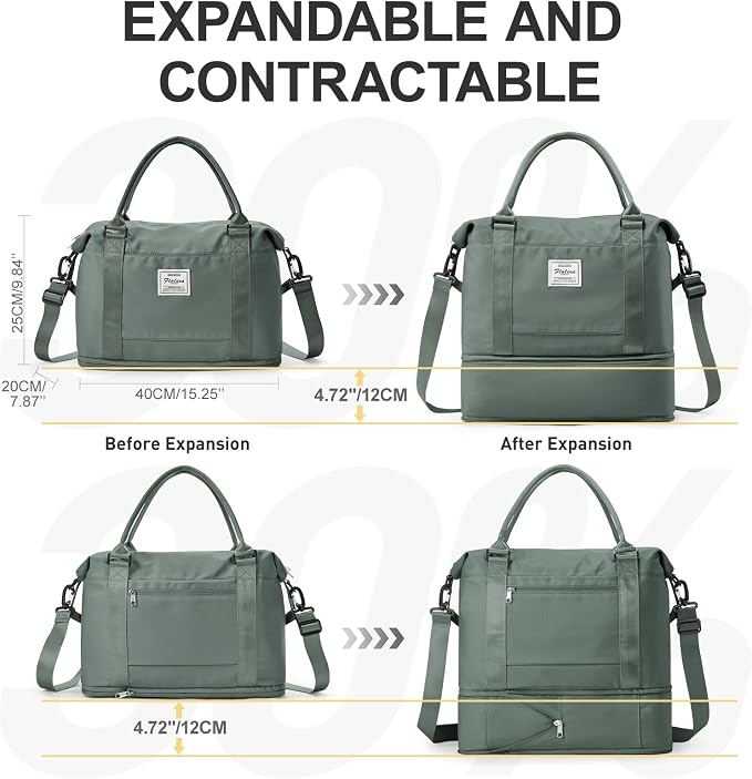 Travel Duffel Bag, Sports Tote Gym Bag, Shoulder Weekender Overnight Bag for Women - Image 6
