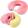 2 Packs Travel Neck Pillow Cover, Reusable U Shaped Washable Cover (Pink) by Philbinden