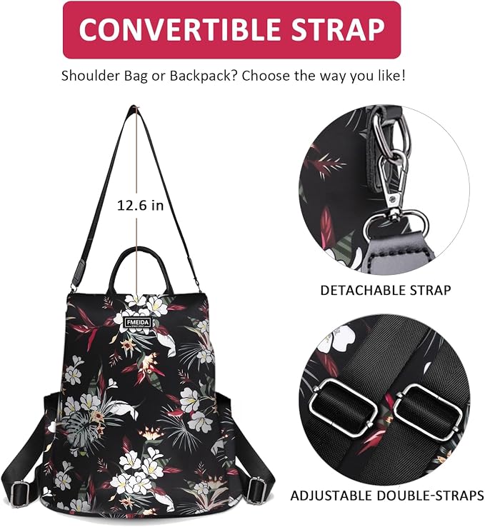 Work Backpack for Women Anti Theft Crossbody Bag Waterproof Travel Backpack Lightweight Daypack Fashion Convertible Backpacks Bookbag for College Supplies Mochilas de mujer | Hidden Back Zipper Opening, Compact Travel Size,Summer Purse, Daypack for Col... - Image 6
