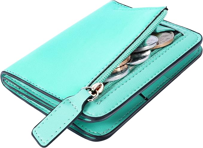 Toughergun Women’s Small Slim Leather Wallet with RFID Protection, Compact Bifold Mini Purse with Clear ID Window by Toughergun