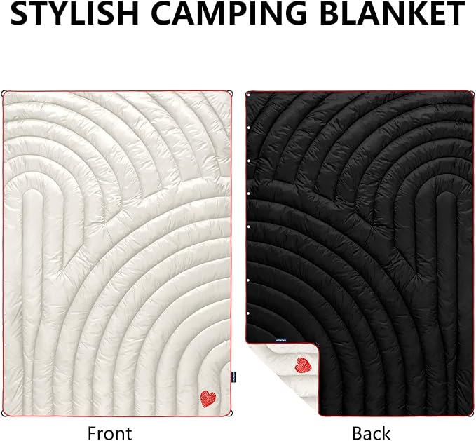 Puffy Camping Blanket,Large Camp Blanket Outdoor Camping Quilt Waterproof | Lightweight Printed Warm Packable Down Alternative Blanket for Camping,Traveling, Stadium, Hiking, Picnics - Image 2