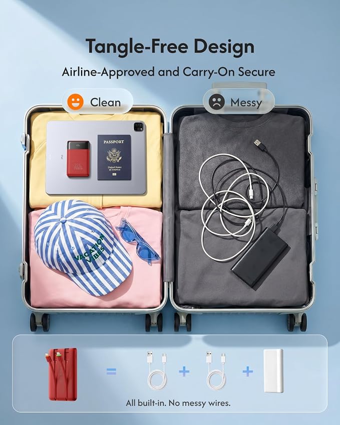 VEGER 10000mAh 22.5W Fast Charging Portable Charger with Built-in Cables | 0.4lb Slim USB C Power Bank, Small Battery Pack for iPhone 17/16/15/14/13/12 iPad Samsung, Flight Safe, Travel Essential, Red - Image 5