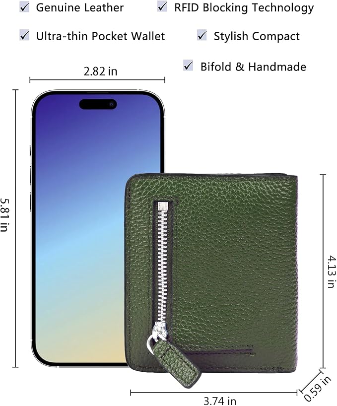 Small Leather Wallet for Women, Ladies Credit Card Holder RFID Blocking Women's Mini Bifold Pocket Purse - Image 5