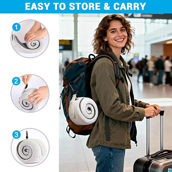 Travel Pillows for Airplanes,Neck Pillow for Traveling, Memory Foam Travel Pillows Neck Support Sleep for Long Flight,Suitable for Airplanes,Offices and Cars - Image 6