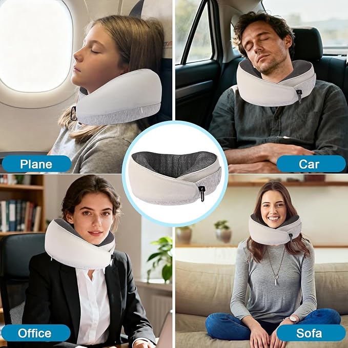 Travel Pillows for Airplanes,Neck Pillow for Traveling, Memory Foam Travel Pillows Neck Support Sleep for Long Flight,Suitable for Airplanes,Offices and Cars - Image 7
