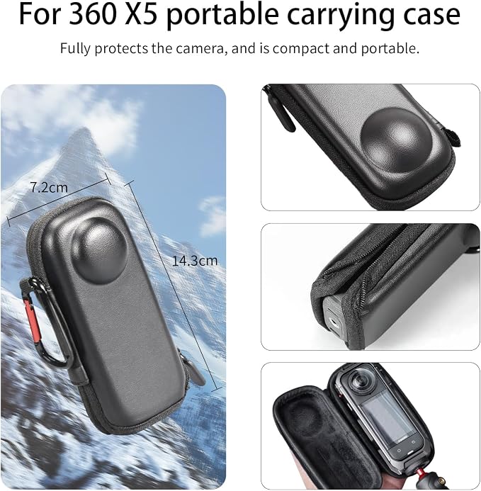 JasonMighty for Insta360 X5 Protective Accessories Kit | Camera Case,Silicone Cover,Lens Guards,Screen Tempered Glass ,Provide full camera protection,easy to install - Image 5