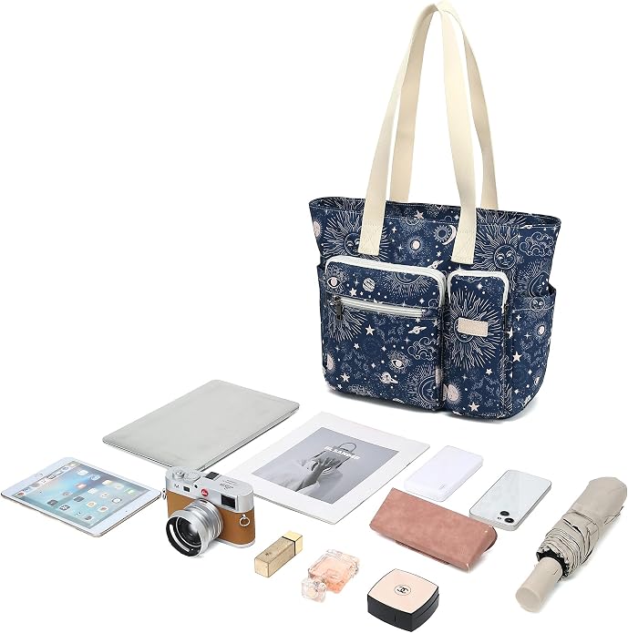 Women Tote Bag With Muti-Pockets,Lightweight Shoulder Bag,Large Capacity Handbag for Travel, Work, Gym - Image 2