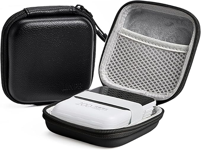 Portable Charger Case, Tech Pouch Travel Organizer, M, Black | Hard Shell Electronic Storage for MacBook Power Adapter, Charging Cords, USB Drives, Power Bank Laptop Accessories by Linpr