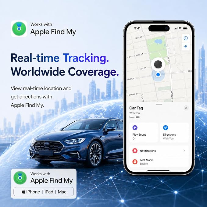 GPS Tracker for Vehicles,Magnetic Waterproof Car Tracker, No Monthly fees, Mini Portable GPS Tracker for Cars, Trucks, Motorcycle, Anti-Theft (iOS Only) - Image 3