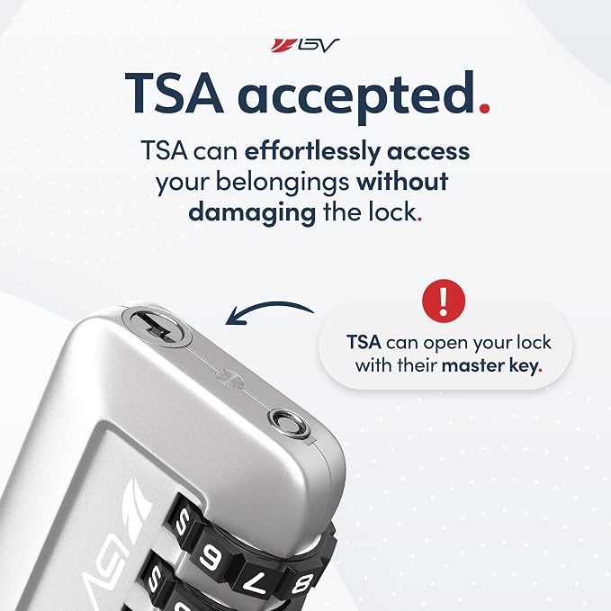 TSA Accepted Luggage Travel Lock, Set-Your-Own Combination Lock for School Gym Locker, Luggage Suitcase Baggage Locks, Filing Cabinets, Toolbox, Case (Silver, 4 Pack) - Image 3
