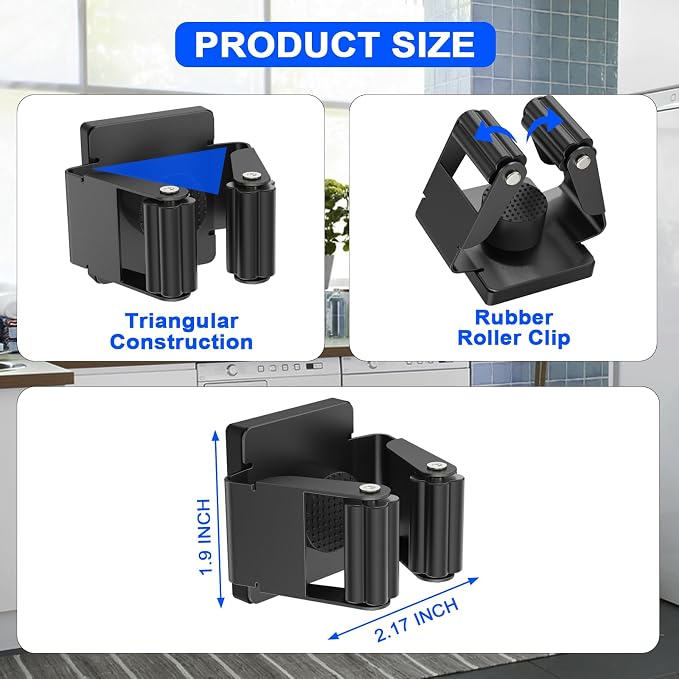 Strong Magnetic Mop Broom Holder, 2 Pack | Heavy Duty Magnetic Mop Hanger, For Refrigerators,Laundry Room Garage Kitchen Workshops - Image 3